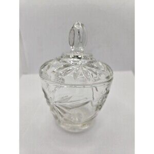 Vintage Sugar Bowl With Cover Cut Glass Mint Condition. Star of David